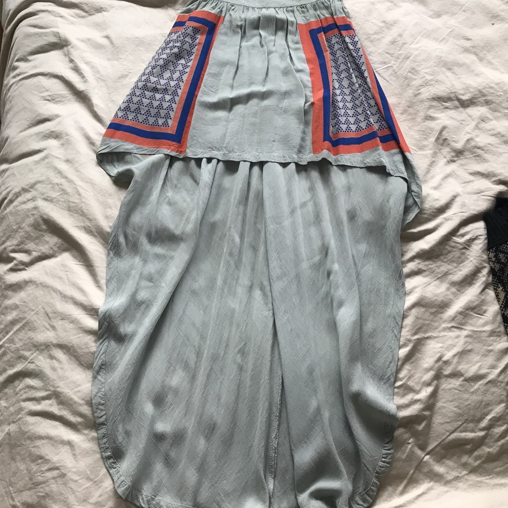 High low printed skirt