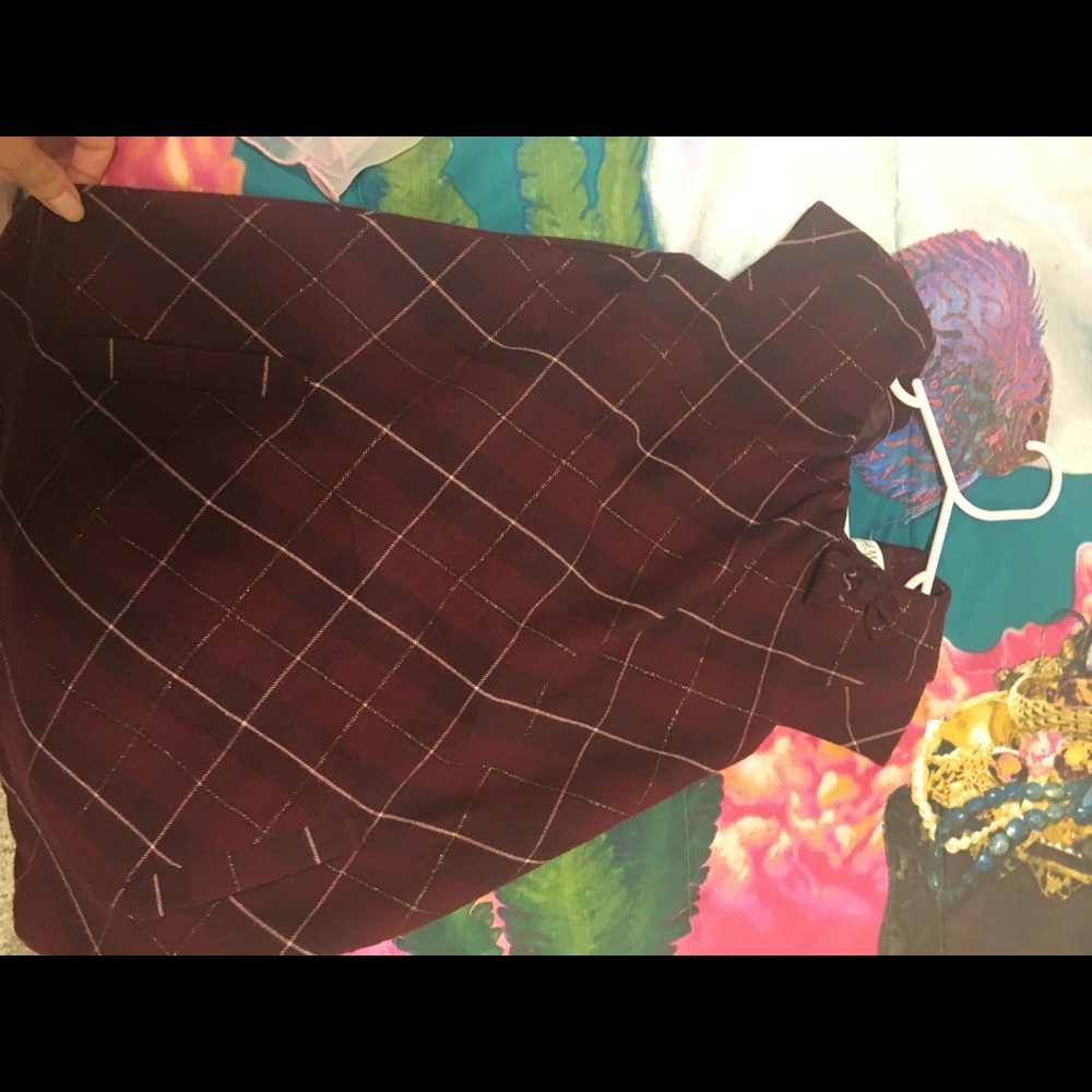 Red and gold plaid dress perfect for holidays