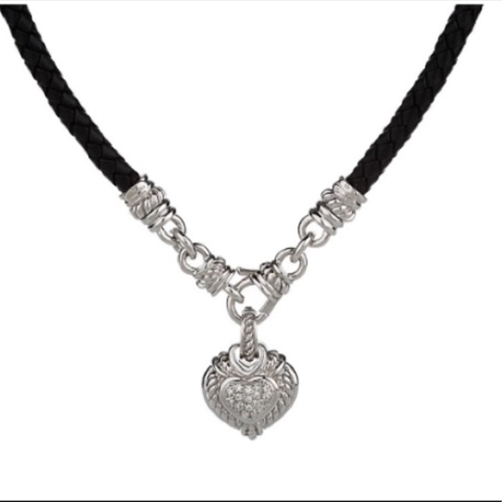 Judith Ripka Heart enhancer with leather cord
