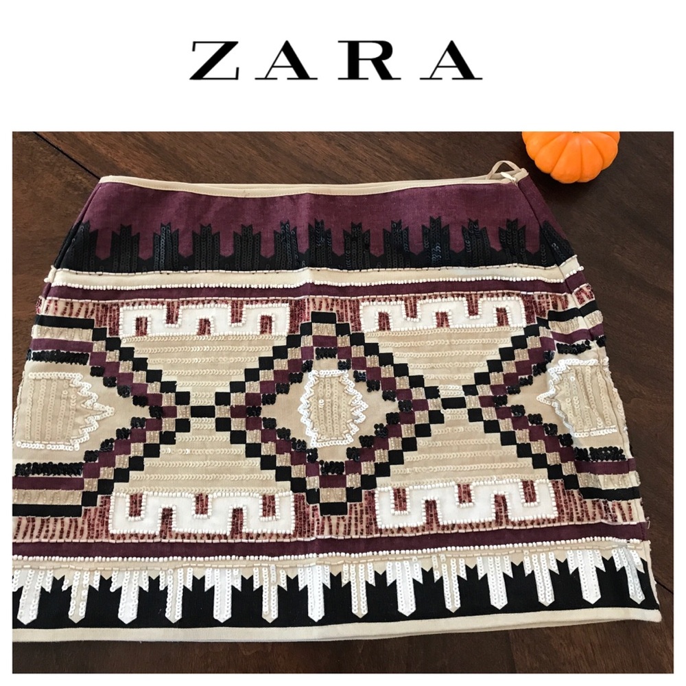 Zara Aztec print skirt