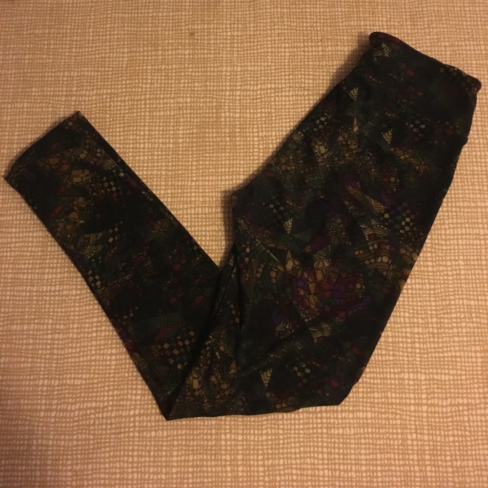 LLR LuLaRoe OS One Size leggings black olive