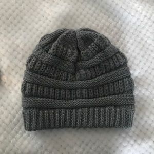 Grey Wool Knit Hat