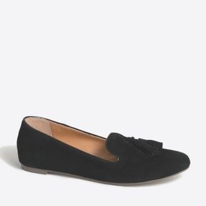 J. Crew Black Suede Tassel Loafers