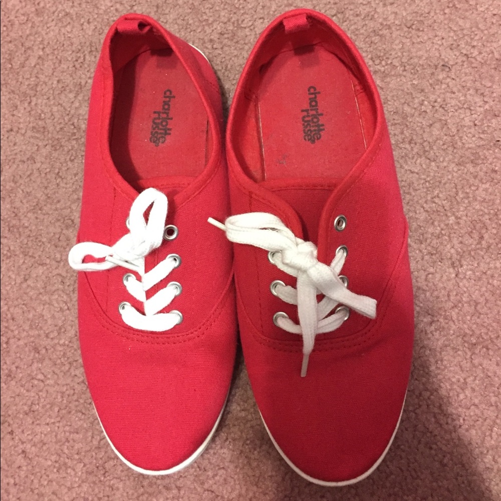 Red sneakers