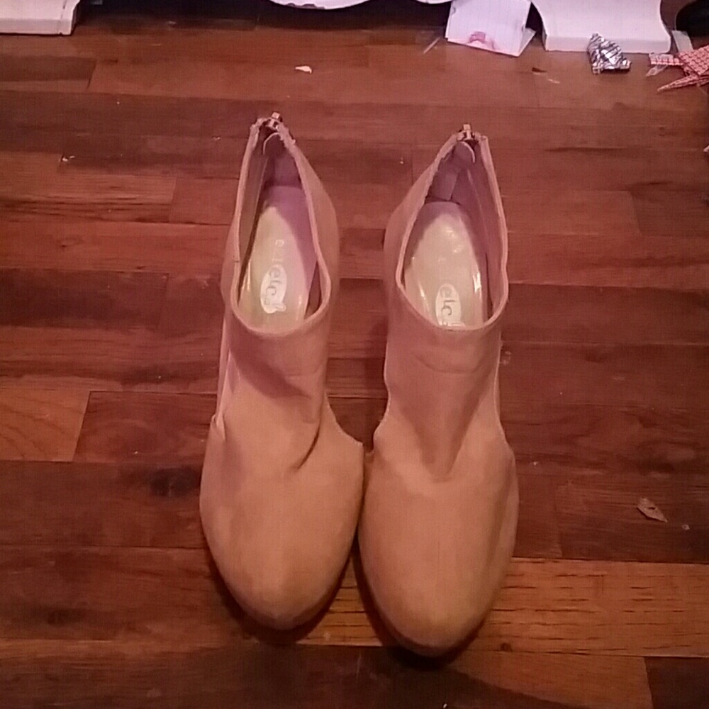 Tan high heels