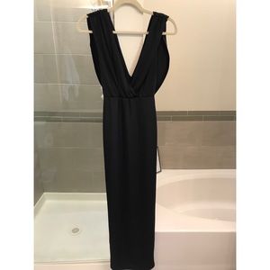 Black Back Drape Glam Gown