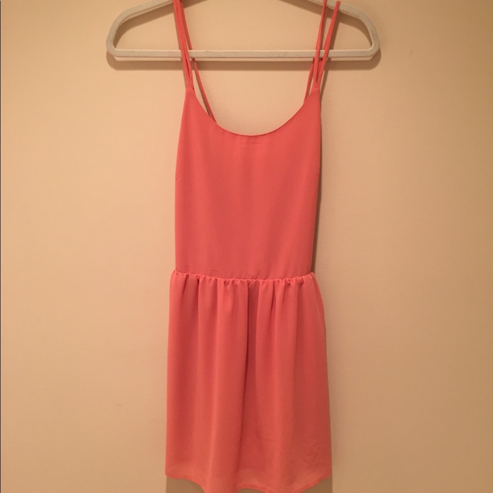 Salmon Caged-Back Dress