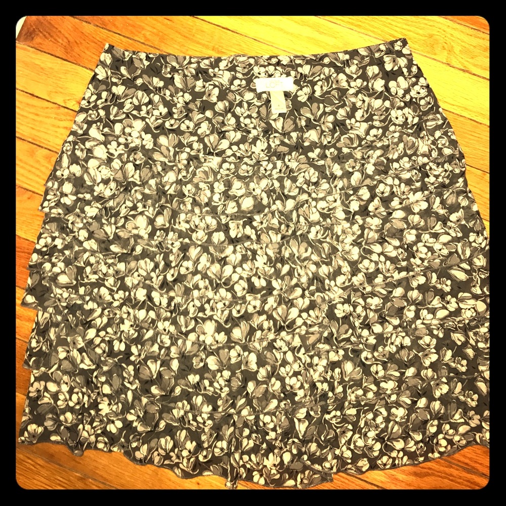 Loft Tiered Ruffle Floral Skirt