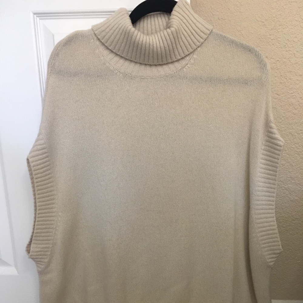 BCBG tan cowl sweater. Size small.