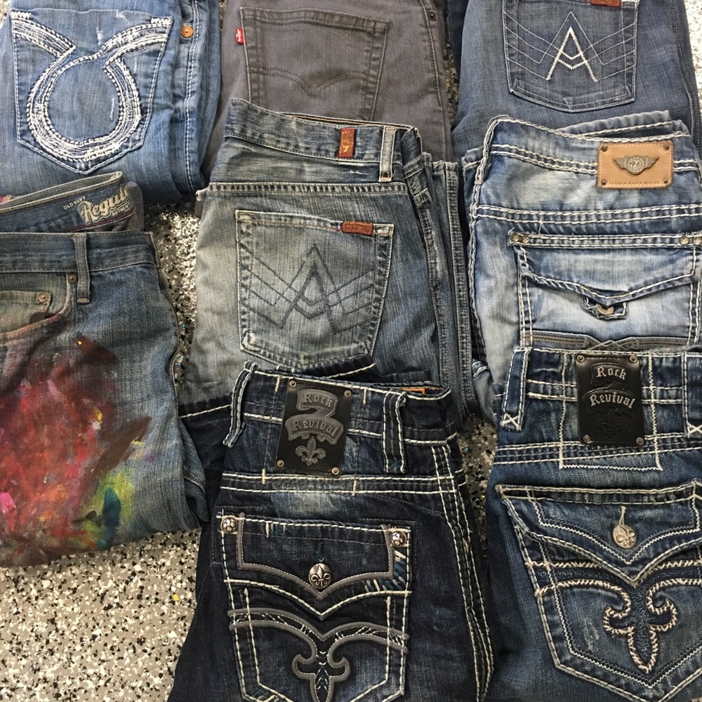 Lot of 8 Men’s Designer Jeans SOLD*************