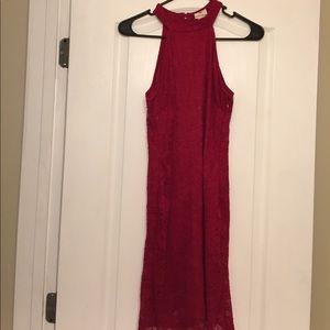 Red Lace Bodycon dress