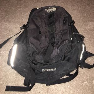Black north face book bag