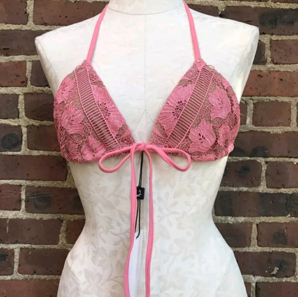 For Love and Lemons Lace Bikini Top S