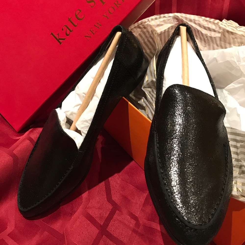 Kate Spade new 7.5 black carmina loafer $250 value
