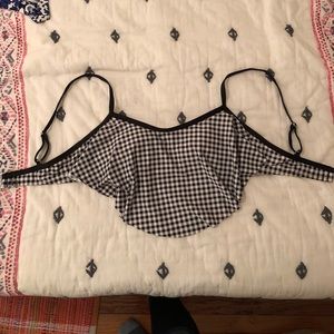 black and white gingham bikini top