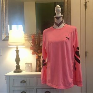 VS Pink long sleeve Hot Pink-open back Tee shirt