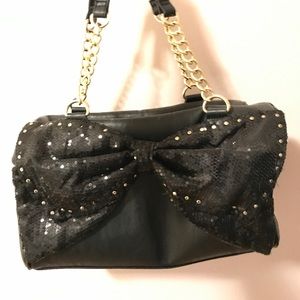 Betsy Johnson Black Sequin Purse