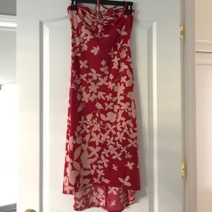 BCBG Max Azria strapless floral summer dress.