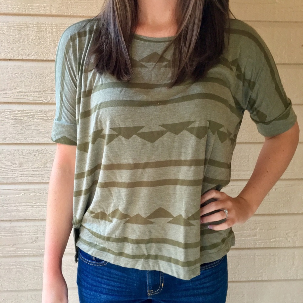 X-Small Old Navy Hunter Green Aztec Top