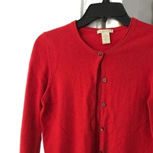 Red cashmere cardigan