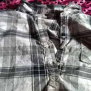 Plaid shirt.