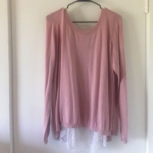 Torrid size 3 pink and lace sweater