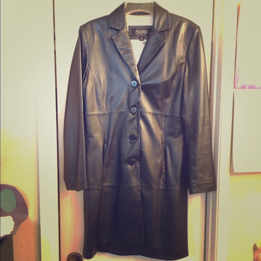 Wilsons Leather Medium Black Leather Coat