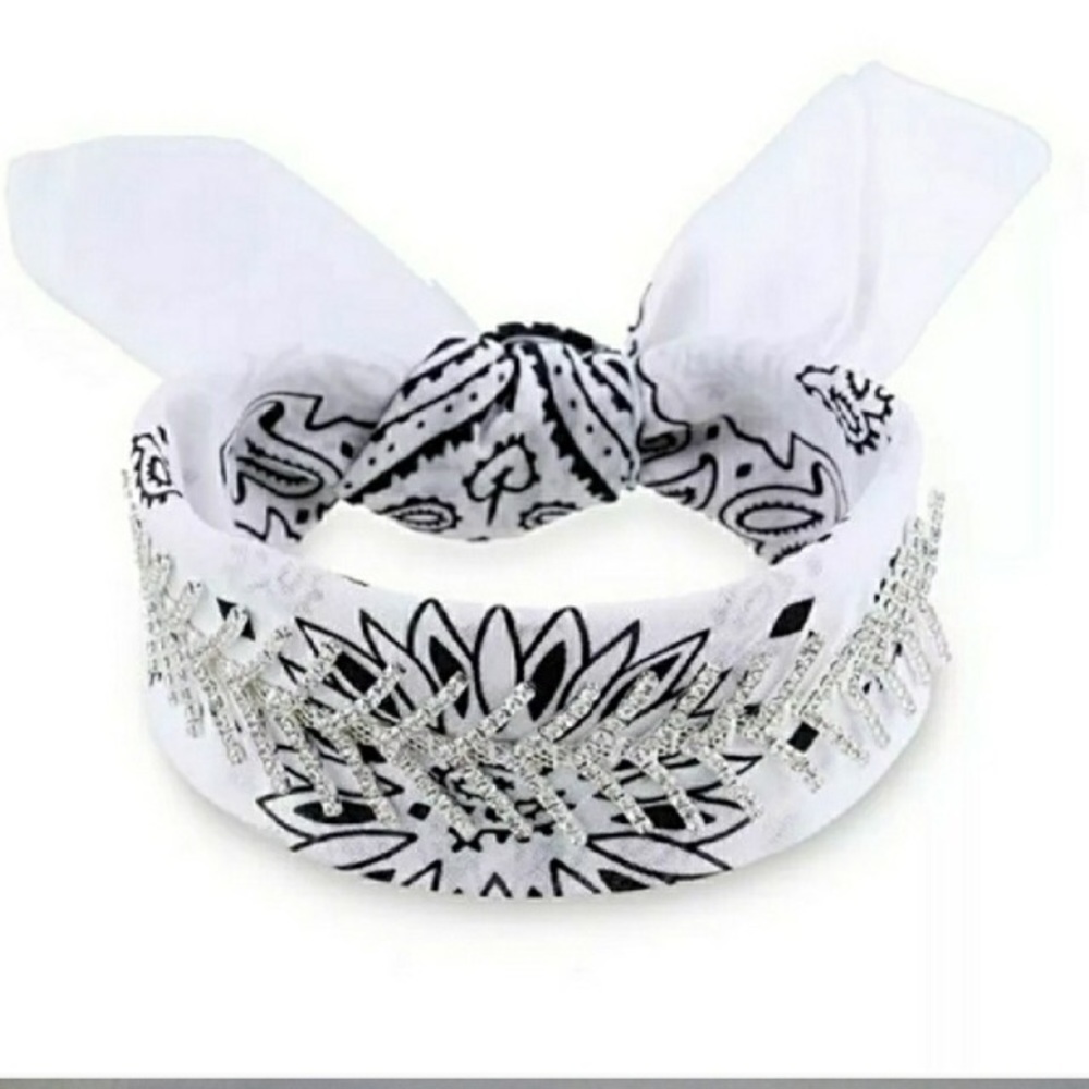 Rhinestone Bandana Choker/Headband