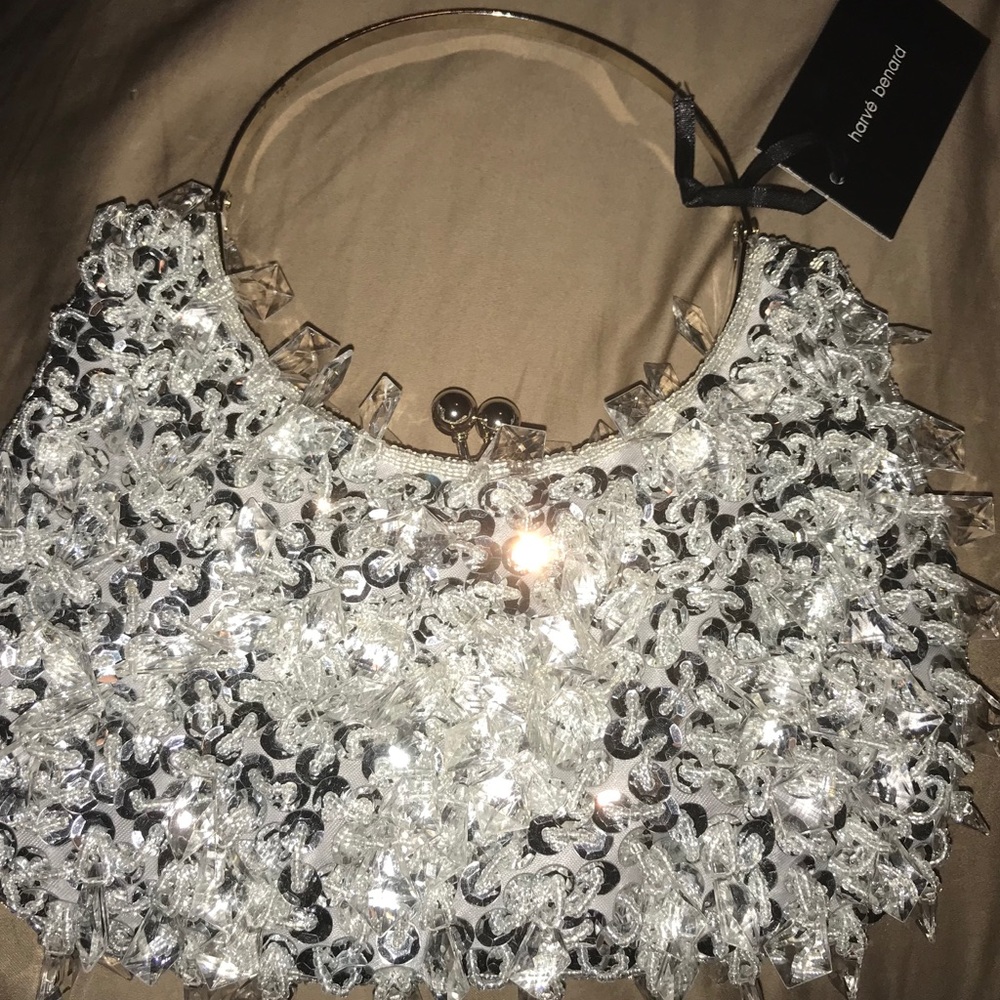 Harvé Benard Embellished Evening Clutch