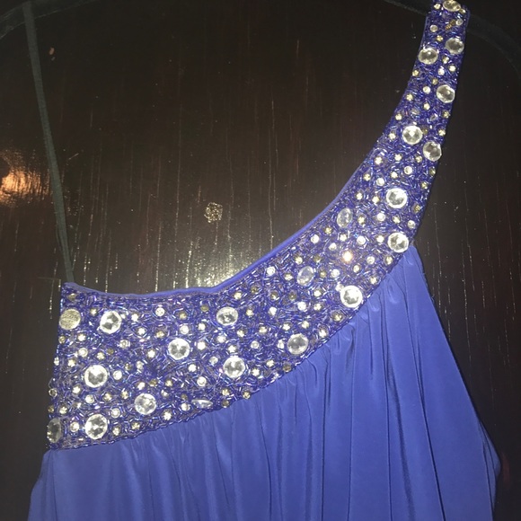 Blue one shoulder dress - Picture 2 of 3