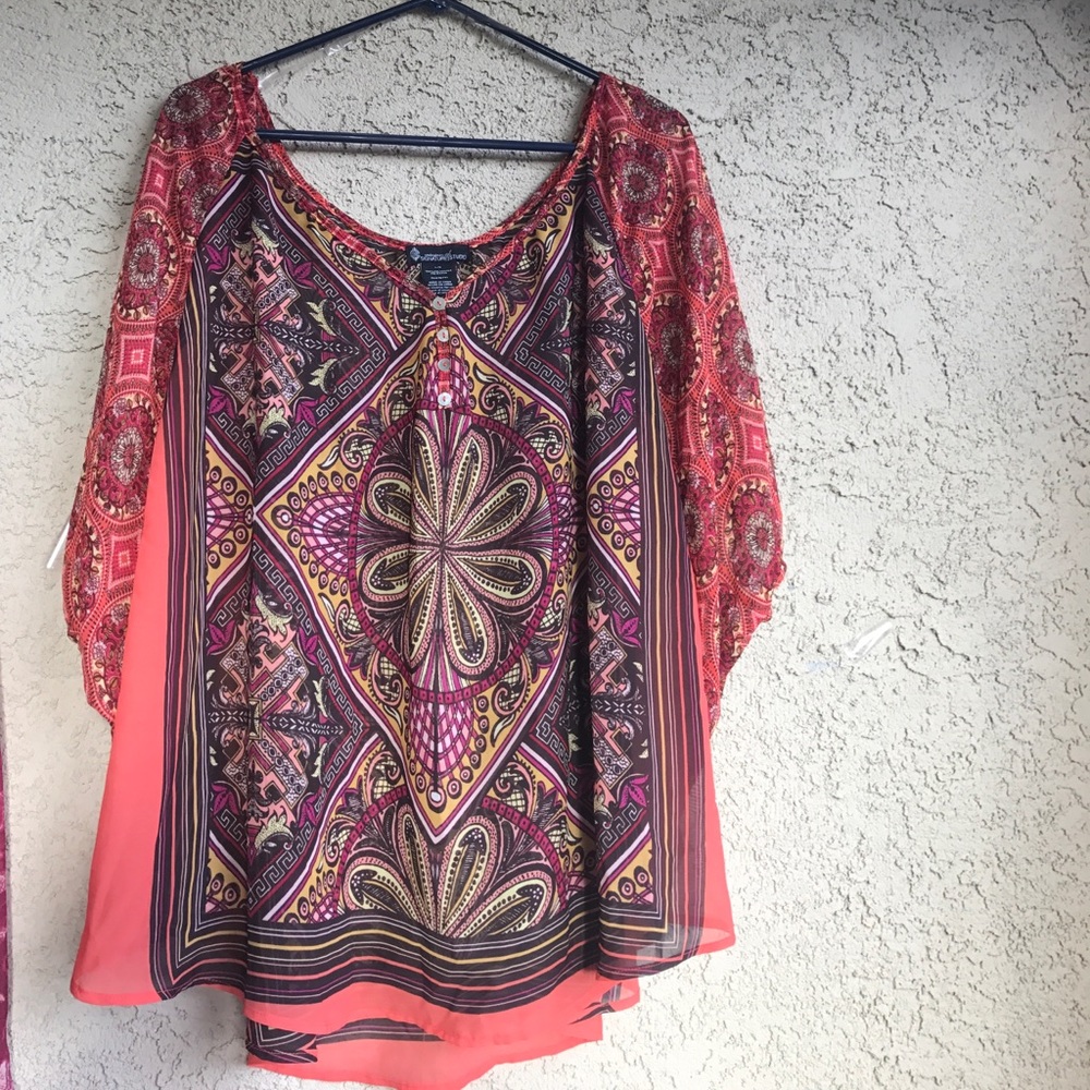 Poncho style blouse