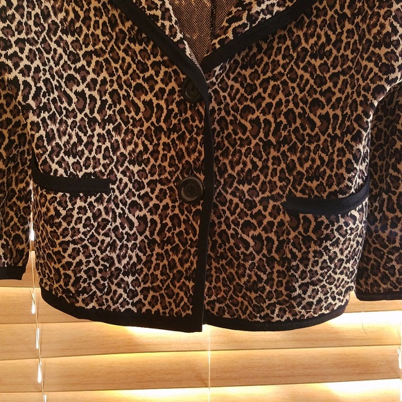 Nine West Leopard Coat Jacket Animal Print Pinup - Picture 3 of 5