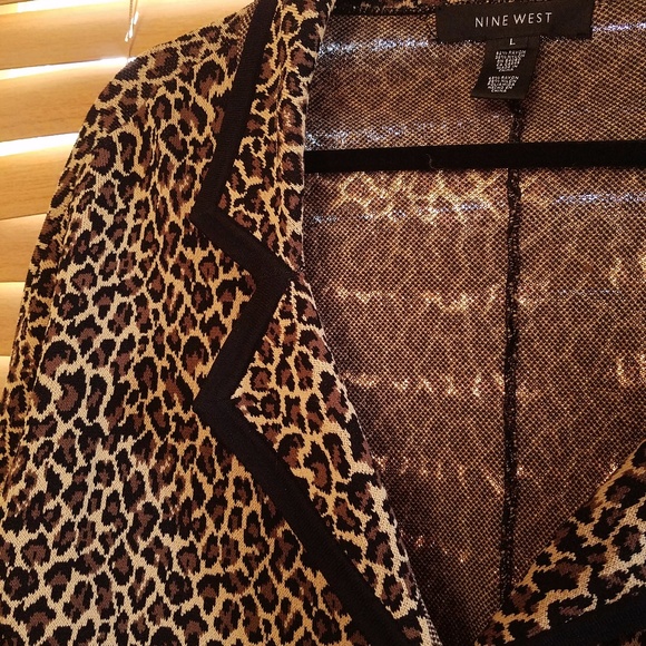 Nine West Leopard Coat Jacket Animal Print Pinup - Picture 2 of 5