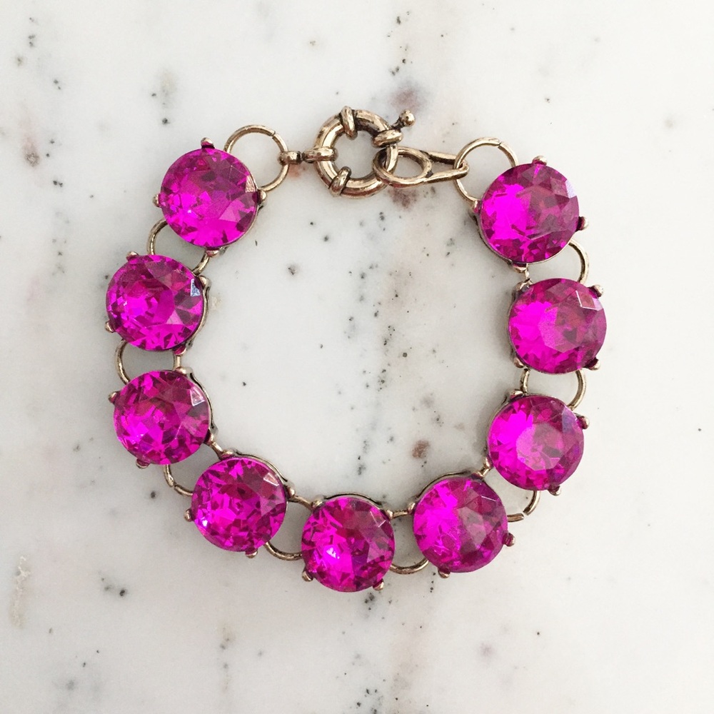 "Carrie" Bracelet || Magenta Crystal Statement - Picture 2 of 9