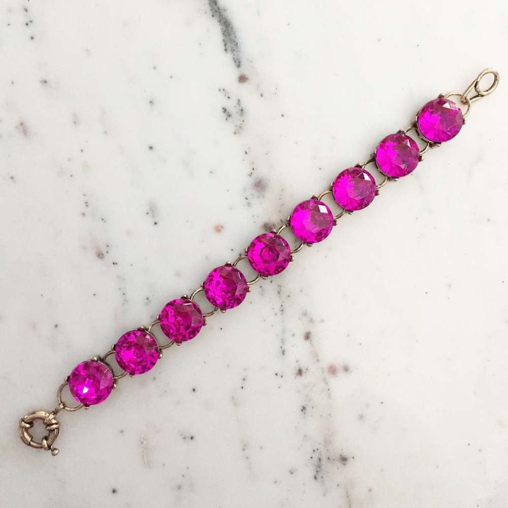 "Carrie" Bracelet || Magenta Crystal Statement - Picture 4 of 9