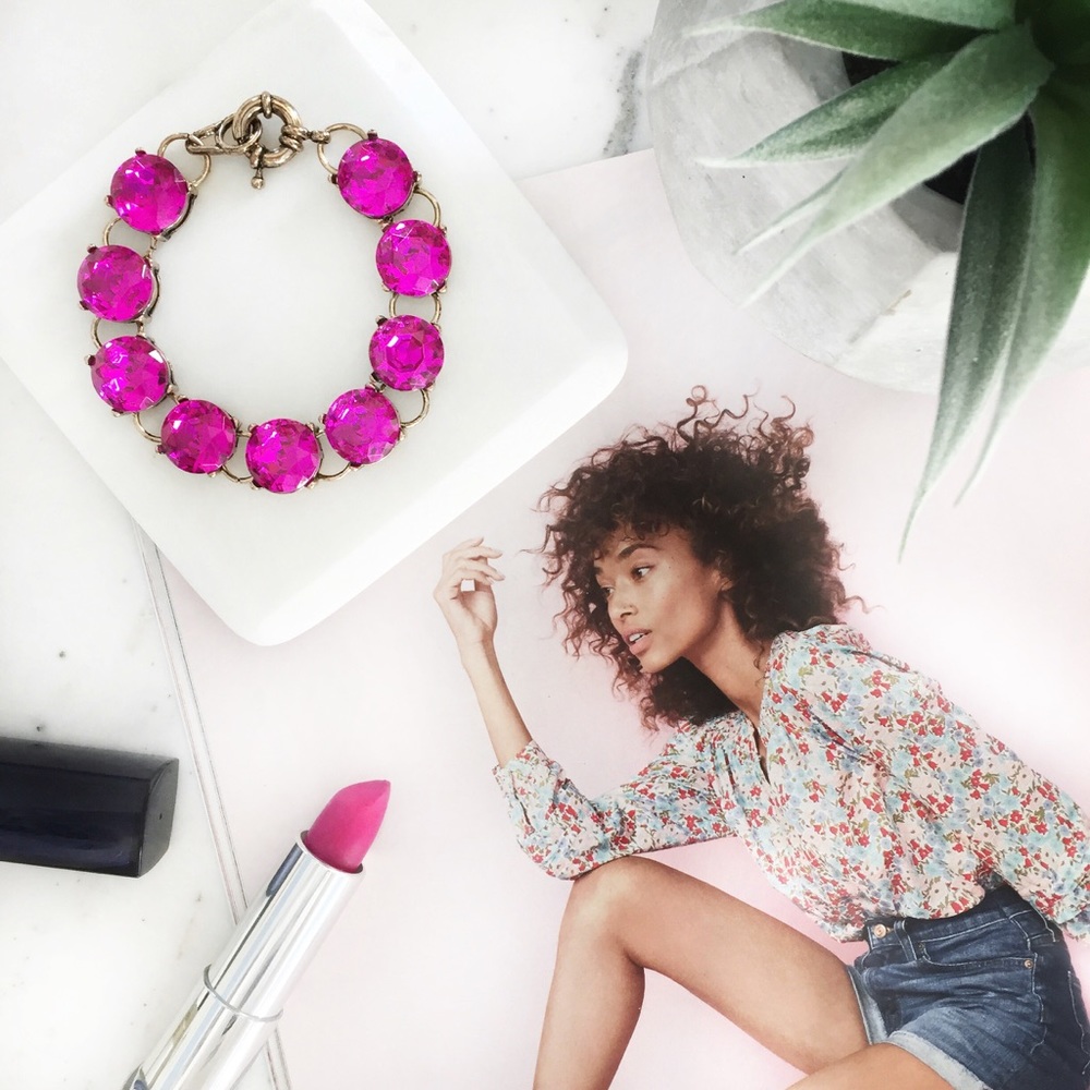 "Carrie" Bracelet || Magenta Crystal Statement