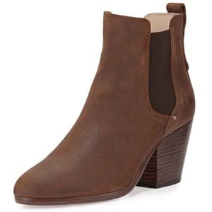 Rag & Bone waxed leather brown Devon booties