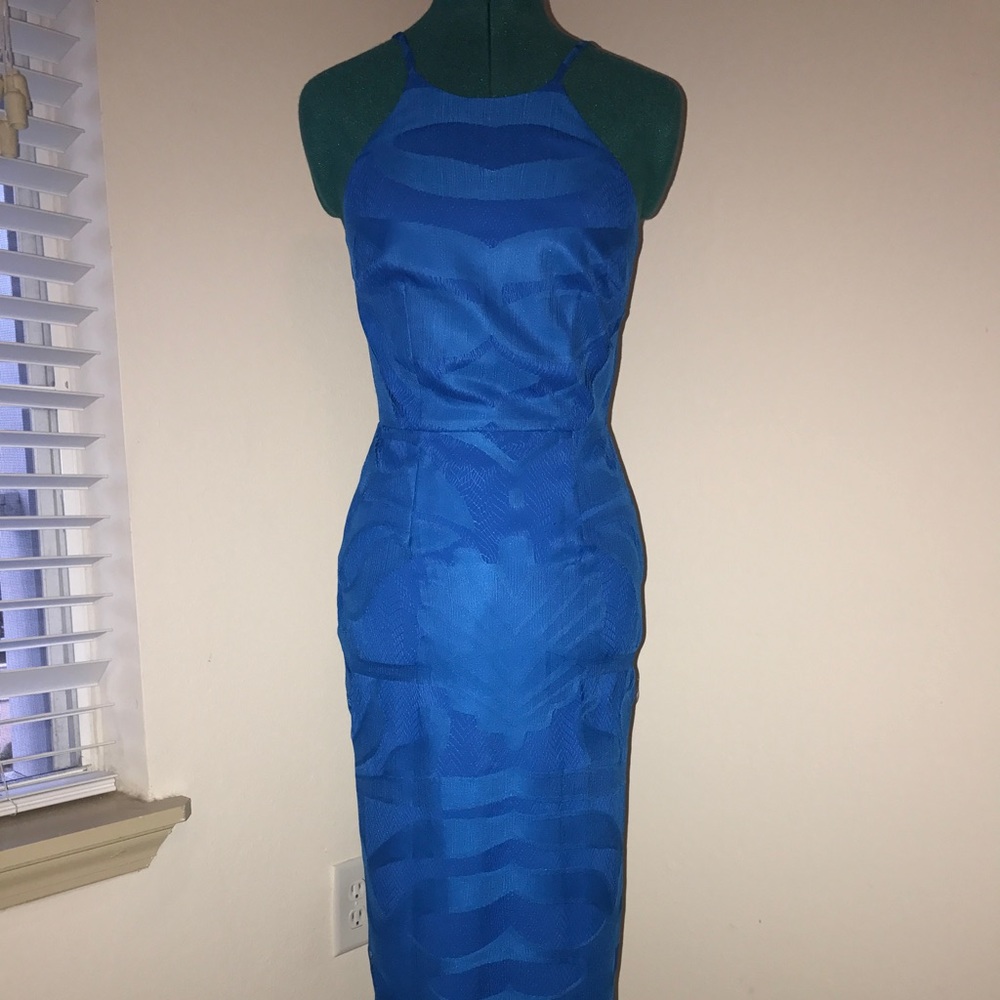 NWOT Gianni Bini aqua blue fringe dress