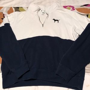 Blue and White Quarter Zip Victoria's Secret
