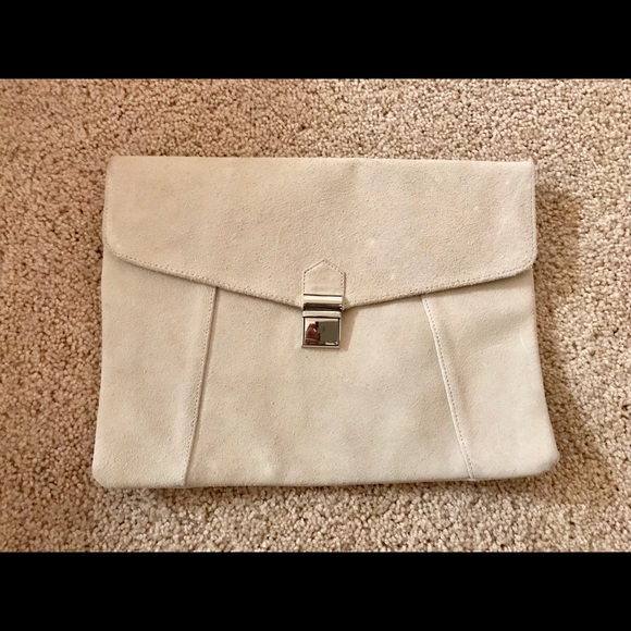 Limited Edition Handbags - Envelope Clutch Purse in Cream Leather suede Limited Edition Handbags - Envelope Clutch Purse in Cream Leather suede