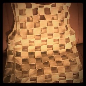 English rose semi see through crop top