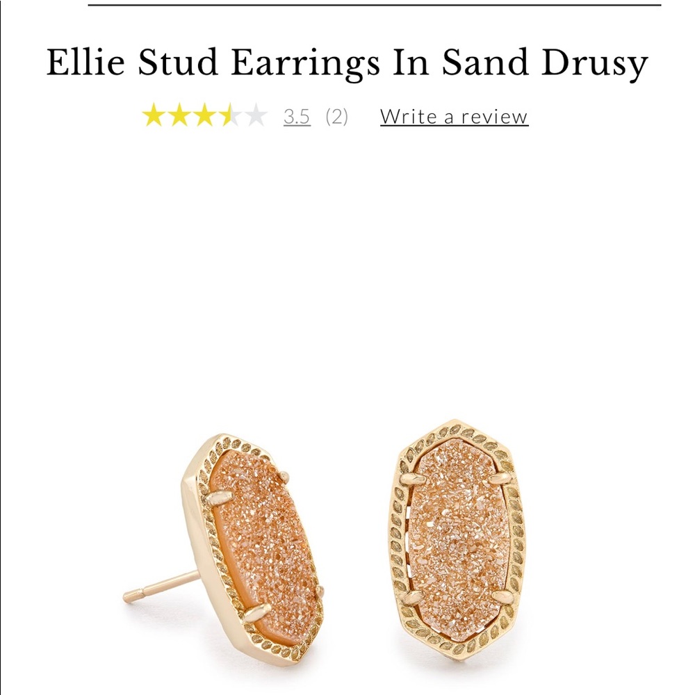 Ellie Stud Earrings In Sand Drusy