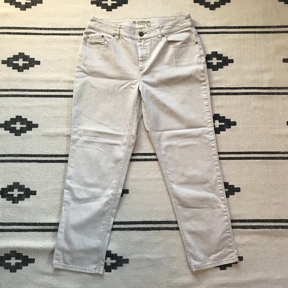 Chico’s Beige Platinum Skinner Jeans - Picture 1 of 7