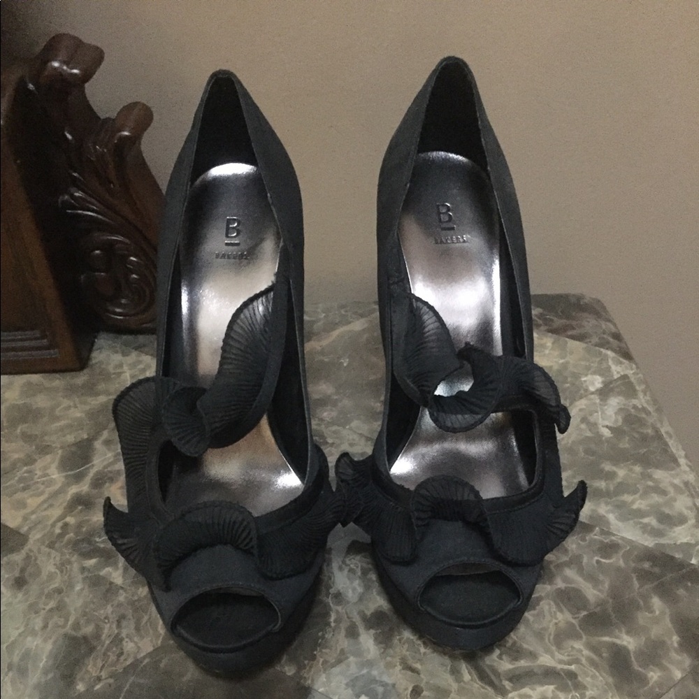 Black Satin High Heels size 9 worn