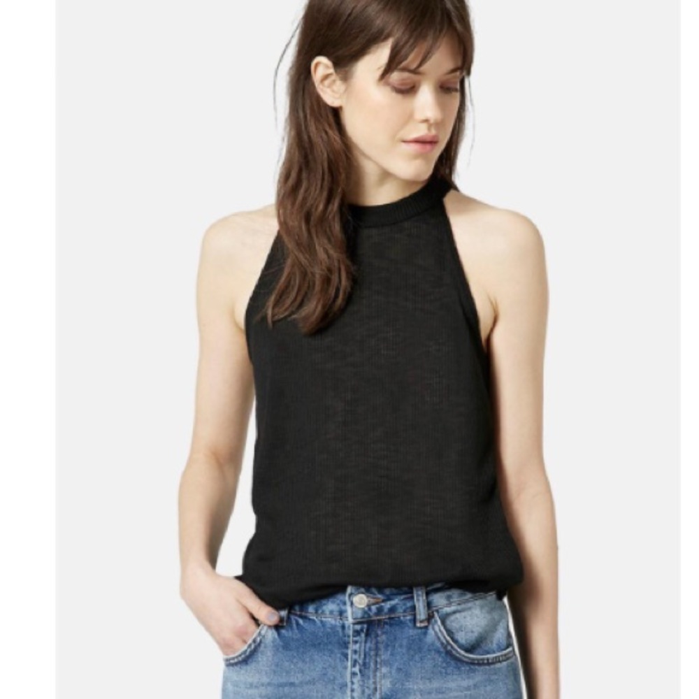 Topshop high neck ribbed tank