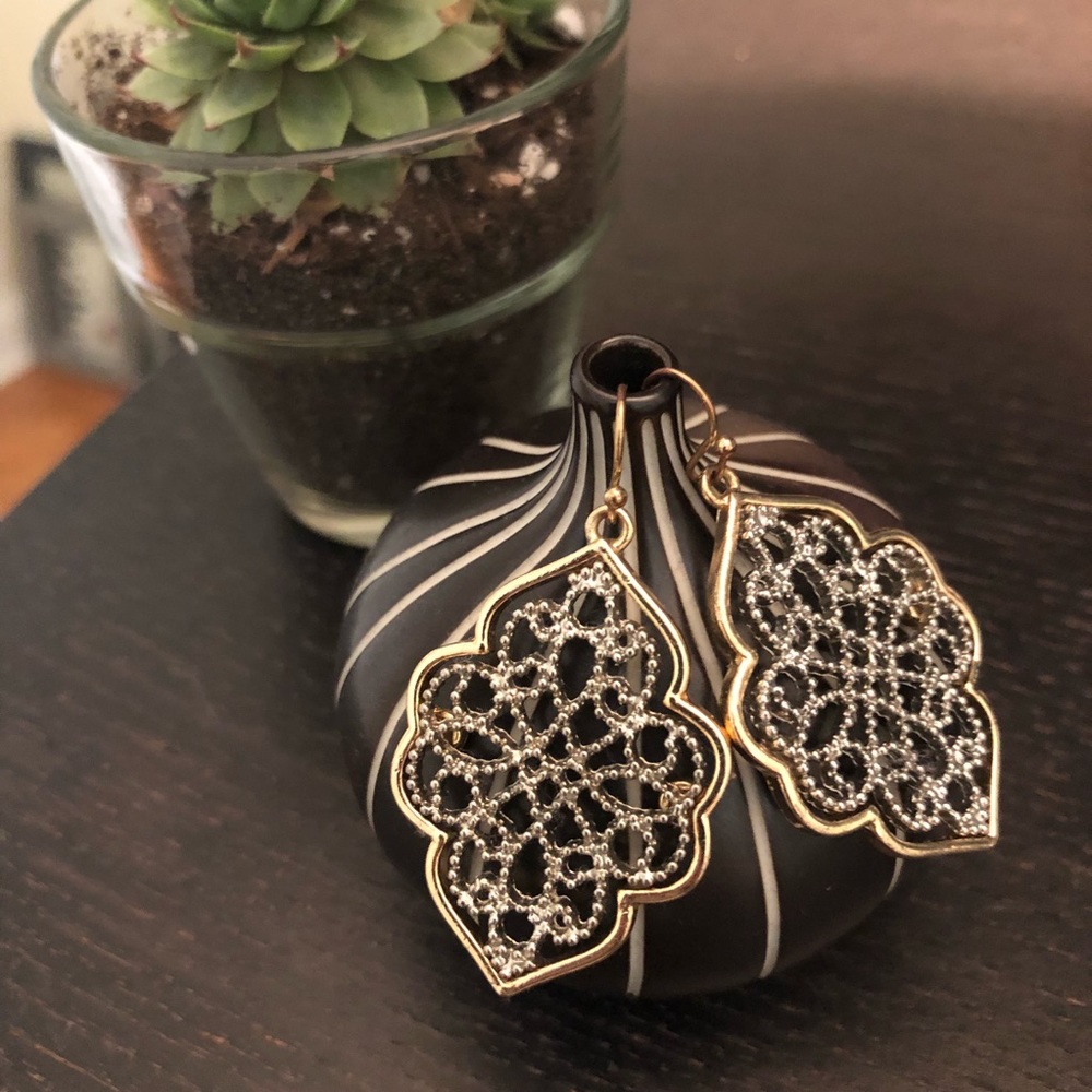 Silver & Gold Dangle Earrings