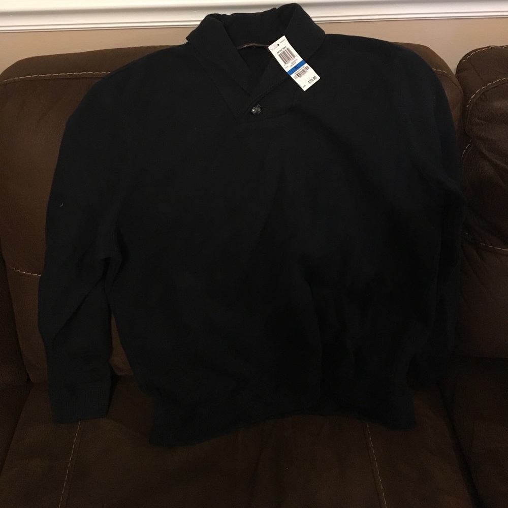 Shawl Collar Black Sweater XL