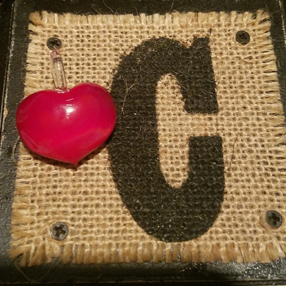 Red Heart Glass Pendent