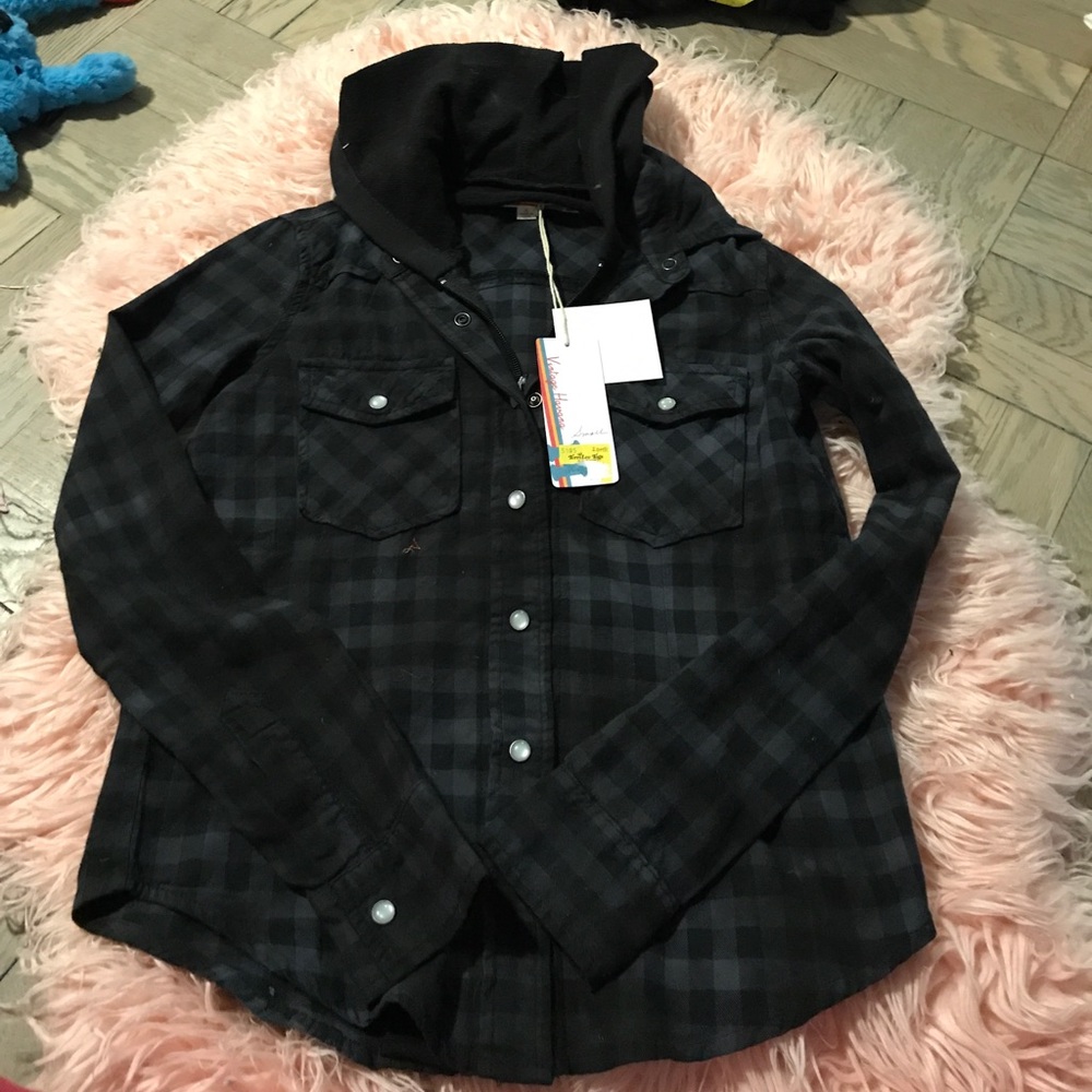 ❌SOLD - Girls Vintage Havana Flannel Hoodie