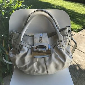 Guess white satchel handbag